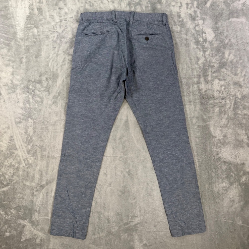J.Crew 484 Slim Fit Chino Pants Men's Size 31x32 Blue Cotton Linen - Picture 2 of 9